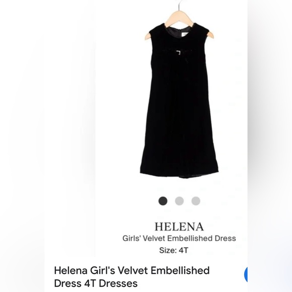 Helena Girl’s Velvet Embellished Dress 4T - Picture 11 of 11